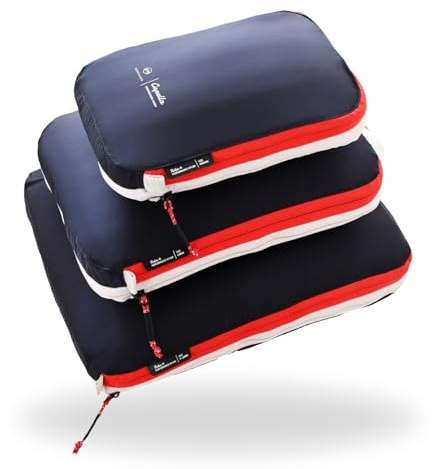 NORDKAMM® Profi-Packtaschen mit Kompression, Ultraleichtes Koffer-Organizer Set, Packing Cubes aus wasserdichtem Stoff, Packwürfel, Packing Cubes Compression