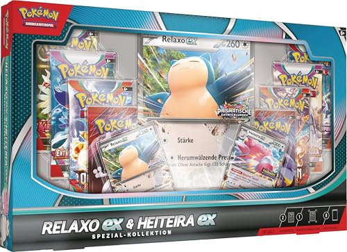 Pokémon-Sammelkartenspiel: Spezial-Kollektion Relaxo-ex & Heiteira-ex (2 holografische Promokarten, 1 überdimensionale Karte & 8 Boosterpacks)