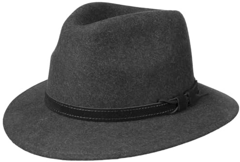 LIERYS Apennin Rollhut Traveller Form Wollfilzhut Velourslederband Wasserabweisend Atmungsaktiv Herren Ganzjährig Made in Italy