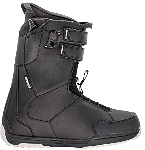 Airtracks Herren Snowboard Boots Master QL Schnellschnürung Schwarz | Zwei-Zonen Quick-Lace, thermoformbarer Innenschuh mit Klett, verstärkter Außenschuh, EVA-Dämpfung – All Mountain
