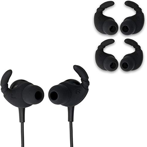 kwmobile 6X Universal Kopfhörer Haken für In-Ear Headphones - Silikon Hook Cover Set Schwarz - Ohrstöpsel Silikonhülle mit Haken
