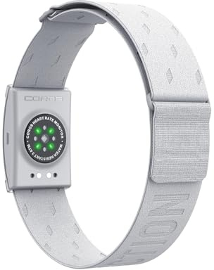 COROS Herzfrequenzmonitor und Pulsmesser, Komfort, einfach zu tragen, automatische Verschleißerkennung, fortschrittlicher Sensor, Bluetooth, 38 Stunden Batterielaufzeit (Grau, Regelmäßig)