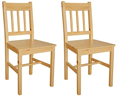 vidaXL Esszimmerstühle 2 STK., Esszimmerstuhl mit Rückenlehne, Essstuhl Küchenstuhl Stuhl für Esszimmer Küche, Holzstuhl, Kiefernholz