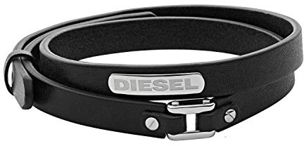 Diesel Herren Leder oder Synthetik mit Kragenstiftverschluss Armband