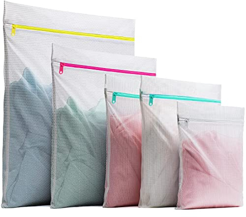 5 Stück Wäschenetz für Waschmaschine, Wäschesack wäschebeutel mit Reißverschluss, Laundry Bag für Empfindliches Mäntel, Bluse, Schuhe, BH, Socken, Babykleidung Usw (5 Stück)
