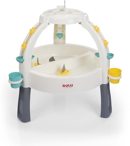 DOLU 2674 Fun Fountain Sand- & Wassertisch f�r Kinder, Aktivit�tstisch f�r Wasser- und Sandspiele, Wei�/Grau, Geeignet f�r Kinder ab 24 Monaten, 82x98x98 cm