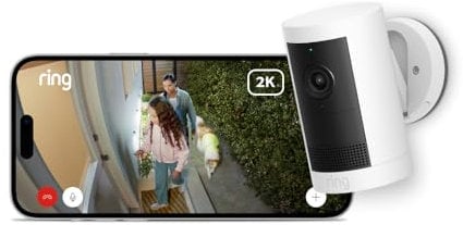 Ring Außenkamera Plus Akku (Outdoor Camera Plus neueste generation) | 2K-Weitwinkelvideo | Kabellose Überwachungskamera zur Selbstinstallation | 30-tägiger Gratiszeitraum für Ring-Abonnement