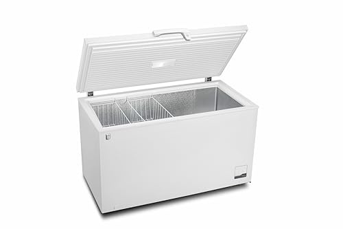 METRO Professional Gefriertruhe GHF2500, 500 L, 125 W, Tiefkühltruhe, 2 Ablagekörbe, Türschloss, Temperaturalarm, Rollen, Weiß