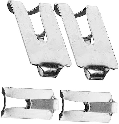 HEMOTON Plattenspieler Zubehör 4 Stück Schallplatten Befestigungsklammern aus Metall Silber Schnelle Montage Passend für Mehrere Plattenspieler