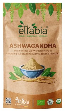 Bio Ashwagandha Pulver 200g | Indischer Ginseng in Rohkost-Qualität und Vegan | Gemahlene Schlafbeere 100% ohne Zusatzstoffe