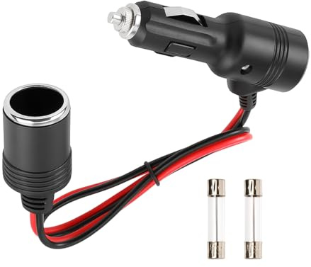 Zigarettenanzünder Verteiler Adapter 12V-24V, 50cm Zigarettenanzünder Verlängerung, Verlängerungskabel mit Schalter und Sicherung, Hochwertige Buchse für Auto, Motorrad, LKW, Wohnmobil