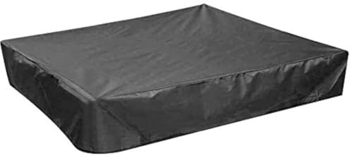 PERFETSELL Sandkastenabdeckungen 120cm*120cm Wasserdicht Sandkasten Abdeckung Oxford-Stoff Schwarz Sandkästen Abdeckplane mit Kordelzug für Sandkästen