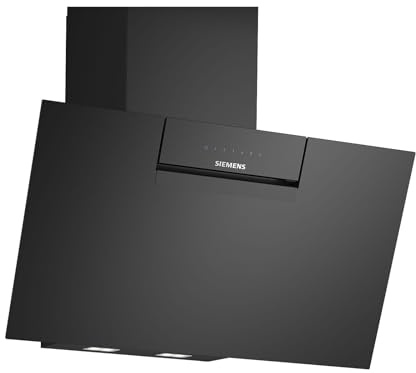 Siemens iQ300 Smarte Dunstabzugshaube 80 cm, LC87KFN60, Made in Germany, Abluft- und Umluftbetrieb, Besonders leise, Touch- und Kochfeldsteuerung, LED-Beleuchtung, Schwarz