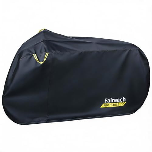 Faireach Fahrradabdeckung Wasserdicht, Fahrradgarage Wetterfest Plane mit 420D Hochwertige Qualität Oxford-Gewebe, Fahrradplane mit Aufbewahrungstasche, Fahrrad Abdeckplane 200*110*70cm