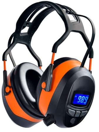 Gardtech Gehörschutz mit Bluetooth & DAB+/FM Radio MP3 Player, NRR 29dB Lärmreduzierung Kopfhörer mit LCD-Display, Wiederaufladbar für Garten, Werkstatt, Mähen