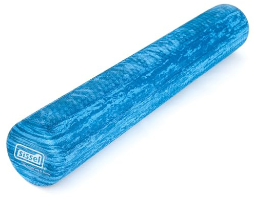 SISSEL Pilates Roller Soft 90cm Pilatesrolle Massagerolle blaumarmoriert