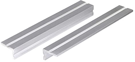 wolfcraft Schutzbacken fur Spanntische, 2-teilig - Für den Schutz von Tischplatten und Werkstücken - Aluminium-Spannbacken mit V-Nut für Rundmaterial - Made in Europe - 6177000