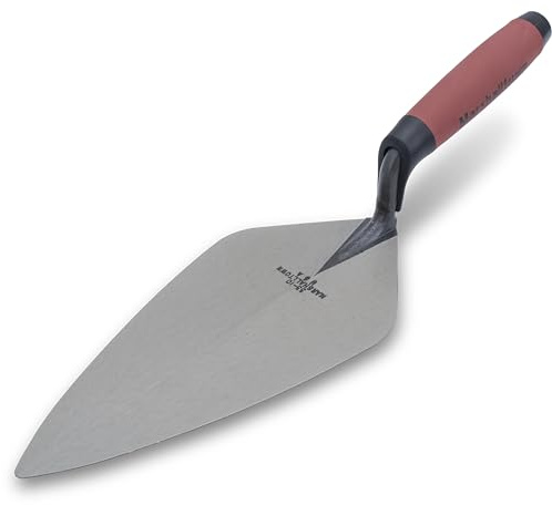 Marshalltown Maurerkelle, Putzkelle London Style mit ergonomischem Durasoft Griff, aus Carbonstahl, mit breiter Spitze und geradem Hals, Maße der Kelle: 254x118 mm