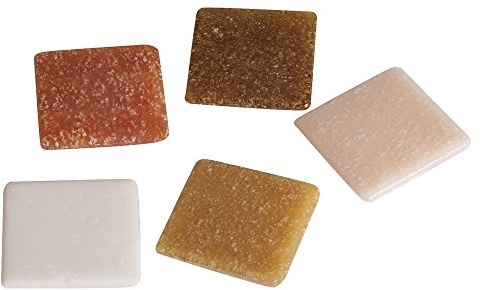 Rayher 1453131 Mosaiksteine, 2x2cm, (ca.325Stück), Eimer 1kg, Natur-Töne