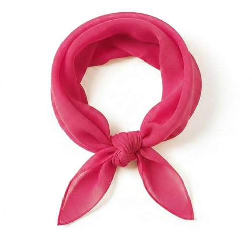 TigerTie Damen Nickituch Chiffon in einfarbig unicolor Halstuch - zartes Accessoire - 50 x 50 cm - Made in Italy