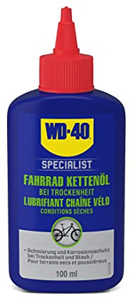 WD-40 Specialist Fahrrad Kettenöl bei Trockenheit 100ml, schmiert und schützt die Fahrradkette