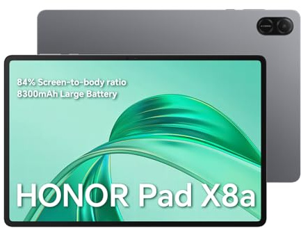 Honor Pad X8a – Tablet, WLAN, 11 Zoll, 4 GB + 128 GB, Display 90 Hz FullView, Akku 8300 mAh, 4 Lautsprecher, Metall Body, Android 14, Space Grey