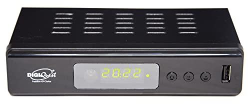 Digiquest Twin Tuner Rec Digitaler terrestrischer Receiver, DVB-T2, Full HD, Small Edition, Videorekorder, Schwarz