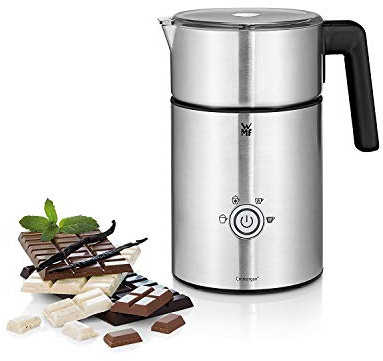 WMF Lono Milk und Choc Milchaufschäumer elektrisch, 150–500 ml, kabelloser Milchbehälter, Milchkocher und Kakaomaschine für heißen, kalten und cremigen Milchschaum sowie heiße Schokolade, Edelstahl