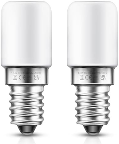 LOHAS LED Kühlschranklampe E14 LED Lampen, 1.5W Ersatz für 15W Halogenlampen, Warmweiß 2700K, 135lm, 360° Abstrahlwinkel, LED Kühlschrankbirne, LED Leuchtmittel, 230V AC, 2er Pack