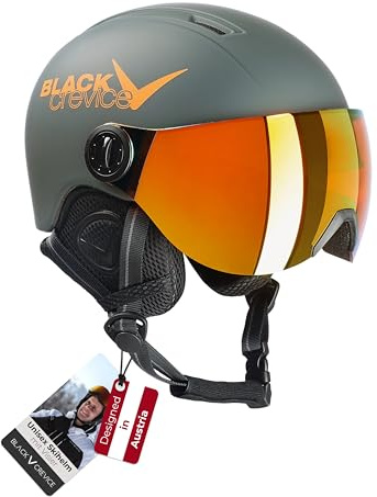 Black Crevice Kinder Visierhelm Leogang, matt Gun/orange, 52-54 cm…