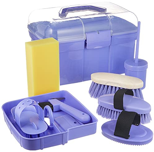 Kerbl Putzbox befüllt für Kinder, lila (Pflegeset für Pferde) 321765, 8 Stück (1er Pack)