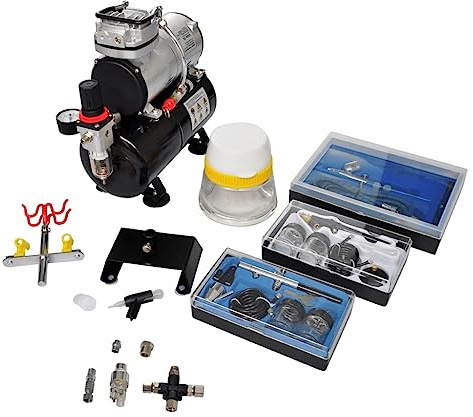 vidaXL Profi Airbrush Kompressor Komplett-Set mit 3 Pistolen Airbrushpistole