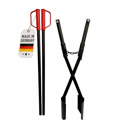 M.SB Handbagger Raptor 170-190 cm mit Stahlrohrstiel & Sicherheitsgriffen, Erdlochausheber, Schaufelverstärkung, Lochspaten