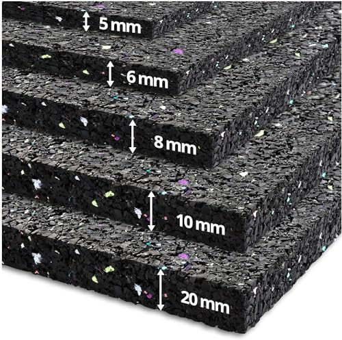 etm Antivibrationsmatte 60x60 cm - zuschneidbar - Gummimatte als Unterlage für Waschmaschinen, Trockner, Lautsprecher - Schallschutzmatte (500x60x1 cm)