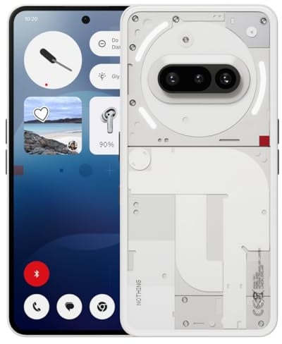 Nothing Phone (3a) 128 GB - Handy mit Essential Space, 50-MP-Hauptkamera, 32-MP-Frontkamera, 30-facher Ultra-Zoom, 8 GB RAM, Langer Akkulaufzeit und 6,77 Zoll Flexibles FHD+ AMOLED-Display - Weiß