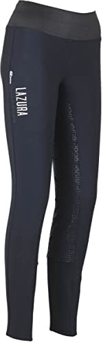 Lazura - Winter-Reitleggings für Damen Emma | Wasserabweisende Thermo-Leggings mit Silikon-Vollbesatz | Winter-Reithose mit breitem Gummiband & Handy-Tasche | Damen Reitbekleidung in Größe 40