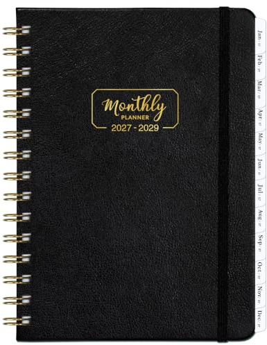Monatsplaner 2027–2029 – 3-Jahres-Monatsplaner 2027–2029, 16,3 x 21,6 cm | Jan. 2027 - Dez. 2029, 36-Monatskalender mit Hardcover, Innentasche