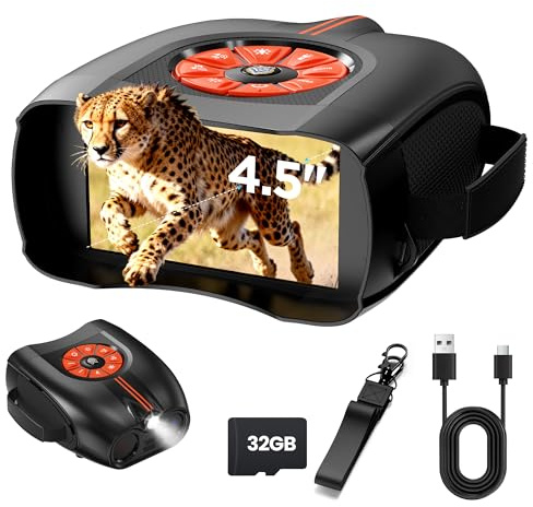 4K Digital Nachtsichtgerät Fernglas Jagd: Nachtsicht Militär mit 4.5 IPS Bildschirm 10X Zoom - Geschenke für Männer Vater Freund Ehemann - Infrarot Wärmebildkamera Binocular für Camping Beobachtung