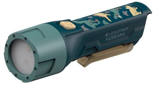 Ledlenser KidBEAM4 Kinder-Taschenlampe, 4 LED Farben, AAA batteriebetrieben, leicht, 72 g, inkl. Taschenclip, automatische Abschaltfunktion, hervorragend zum Lesen, Camping und Nachtspaß, Geschenk