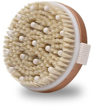 Trockenbürste Lymphdrainage,Dry Brush,Cellulite Bürste,Duschbürste,Körperbürste Naturborsten,Massagebürste Körper,Massage Bürste für Trockene Haut,Cellulite-Behandlung,Durchblutung zu Verbessern