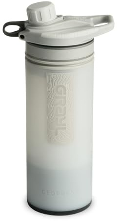 GRAYL GeoPress 710ml Outdoor Wasserfilter Trinkwasser I Eliminiert 99,99% aller Bakterien und Viren I Perfekt für Camping, Survival und Reisen (Peak White)