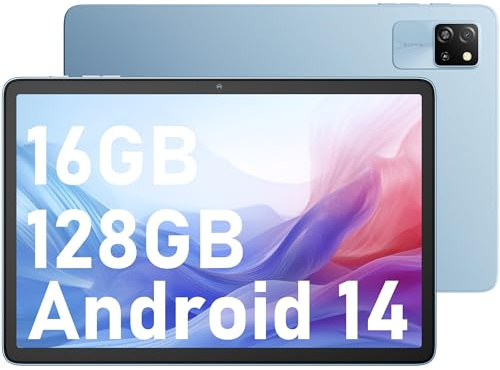 Blackview Tab60 WiFi Tablet 10 Zoll, PC Tablet Android 15, 12GB(4+8Erweiterung) RAM+128GB ROM(2TB TF), Octa Core WiFi 6, 1280 * 800 HD, Widevine L1, 5100mAh, Dual Kamera 5MP+8MP, BT 5.2