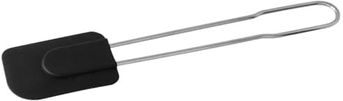 Fackelmann Teigschaber – Hochwertiger Küchenhelfer aus Silikon mit Edelstahlgriff - spülmaschinengeeignet, hitzebeständig, platzsparend und hängbar, schwarz/blau, 28 cm