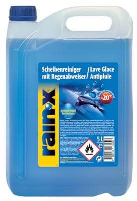 Rain-X Scheibenreiniger mit Regenabweiser - Frostschutz bis -20°C - Hydrophobe Technologie für klare Sicht - Entfernt Insekten und Schlamm - Gebrauchsfertig - 5L