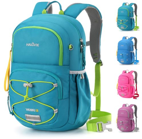 HALOVIE 12L Wanderrucksack Kinder mit Brustgurt für 6-10 Jährige | Für Mädchen & Jungen, Outdoor, komfortabel, leicht, atmungsaktiv