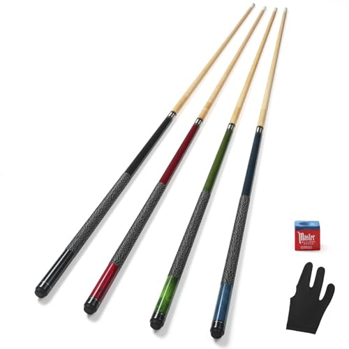 ASMPCUE Pool Queue, 58 Zoll Billard Queue Kanadischer Ahornholz Pool Cue 13mm Spitzen für Professionelle Billardspieler, 1/2 Maple Queue Sticks für Billard Tisch Sport