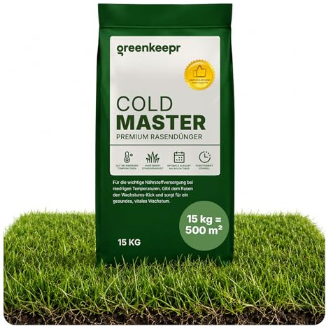 Greenkeepr ColdMaster Premium Rasendünger Frühjahr 15 kg – reicht für 400–500 m² | Effektiver Moosvernichter & starker Wachstums‑Kick | Ideal als erste Düngung des Jahres