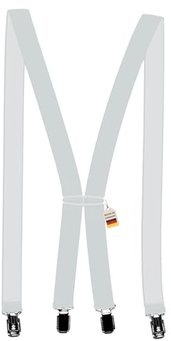 Zukunftsenkel Hosenträger 4 Starke Clips X-Form 2,5cm Breite Herren Damen Skihose Arbeitshose Verstellbar und Elastisch Fasnacht H-Form