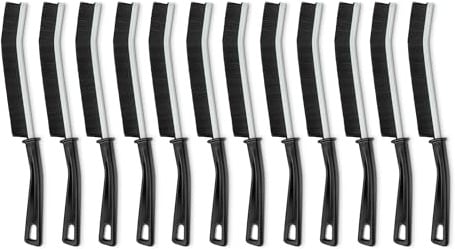 Amazon Basics Fugen- und Fliesenreinigungsbürste mit harten Borsten, 12 Stück, 24 cm, Schwarz