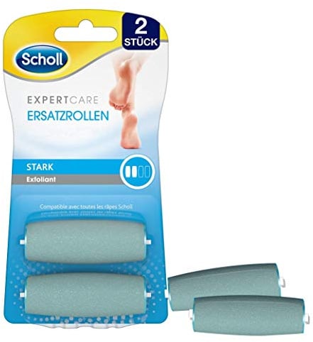 Scholl Expert Care Wet & Dry Ersatzrollen Stark – Nachfüller für die elektrischen Hornhautentferner von Scholl – Mit Meeresmineralien – 2 Rollen